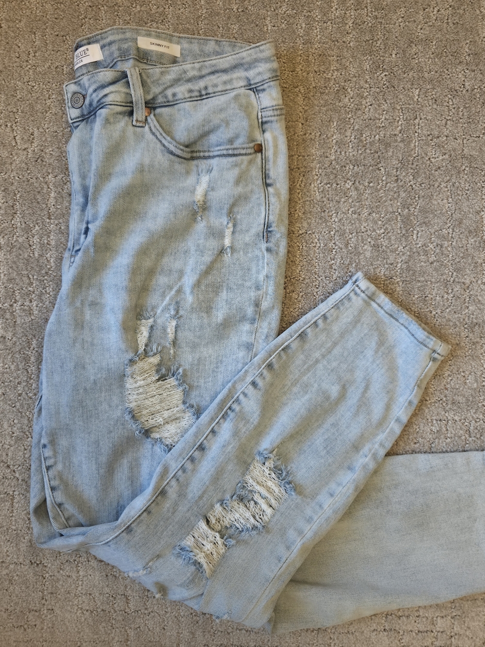 Judy Blue Light Wash Distressed Skinny Jeans Size 20W